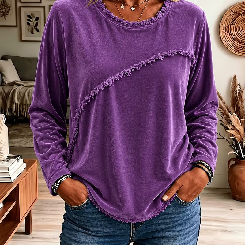 Freya Hughes | Tassel Trim Velvet Top