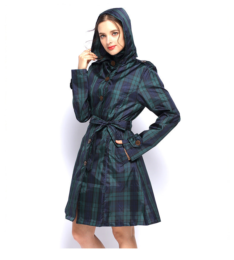 Felicity Robertson | Tartan Hooded Rain Coat Classic Plaid