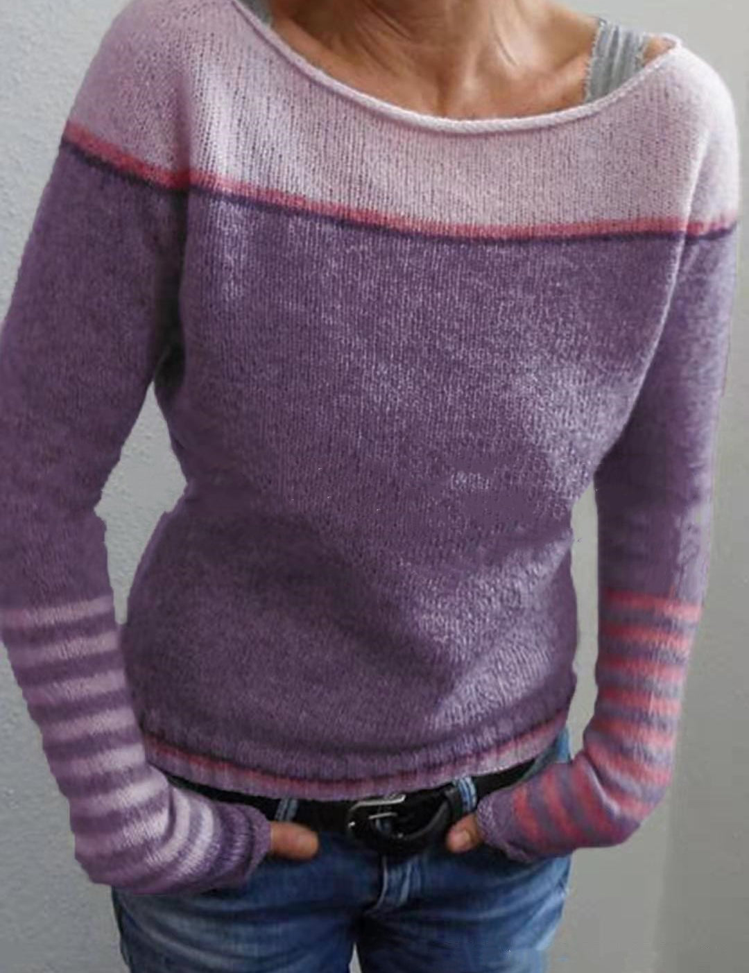 Isla Barlow | Dzianinowy sweter w kontrastowych kolorach