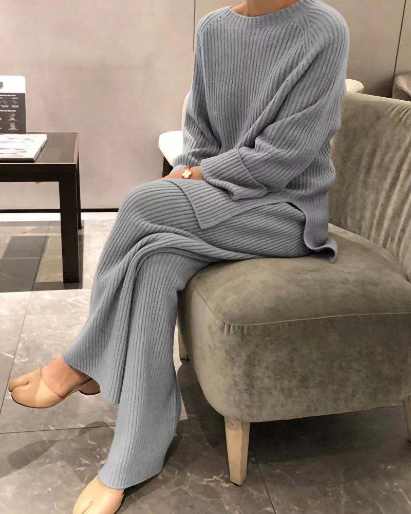 Georgina Hall | Ribbed Knit Two-Piece Lounge Set