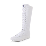 Matilda Vert | Bottes montantes en toile à lacets