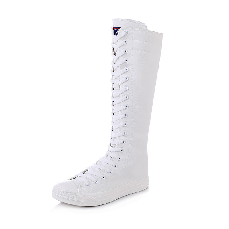 Matilda Vert | Bottes montantes en toile à lacets
