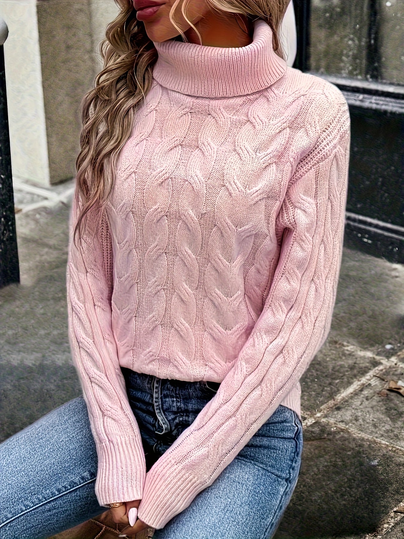 Fenella Sutherland | Cozy Cable-Knit Turtleneck Sweater