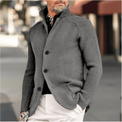 Duncan Prescott | Waffle Knit Sweater With Stand Collar