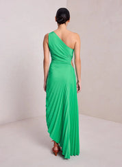 Seraphina Laurent | Pleated One-Shoulder Maxi Dress
