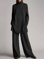 Matilda Sinclair | Ribbed Turtleneck Knit Co-Ord Set