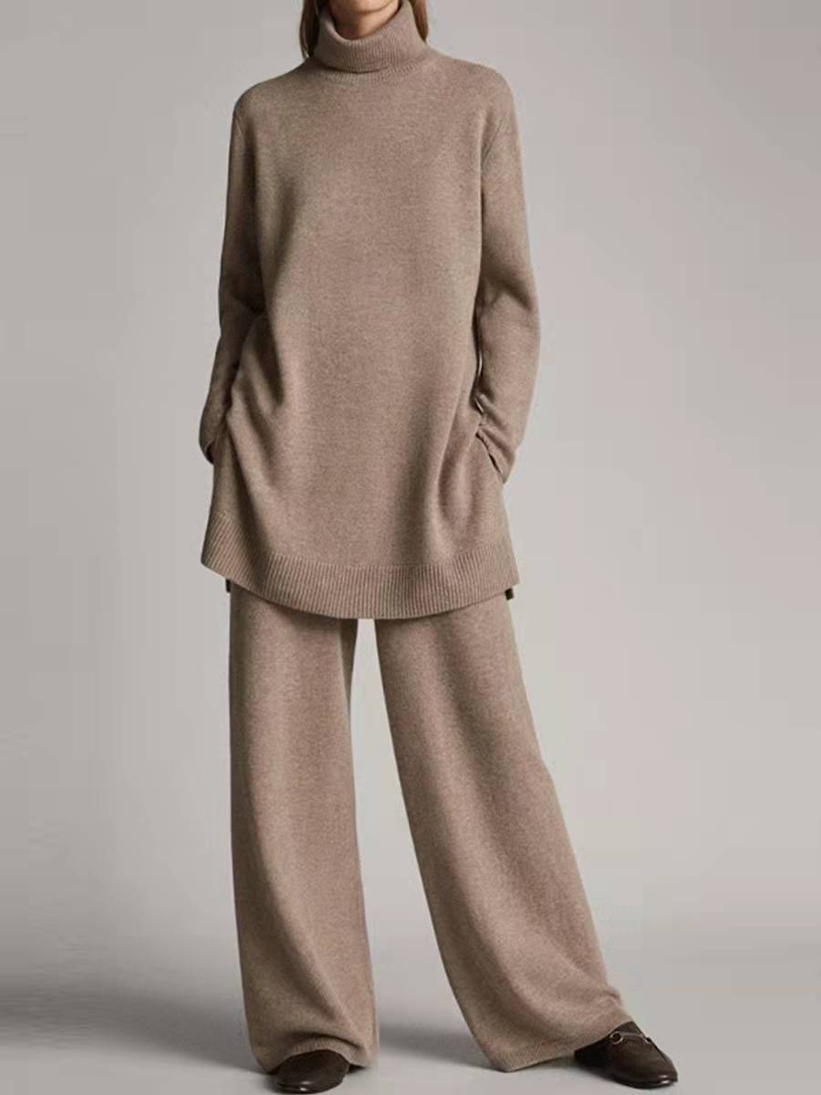 Matilda Sinclair | Ribbed Turtleneck Knit Co-Ord Set