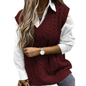 Beatrice Turner | Cable Knit V-Neck Sweater Vest