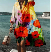 Isla Turner | Vzorované oversized košeľové šaty