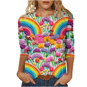 Rosie Fairbank | T-shirt z kwiatowym nadrukiem 3D
