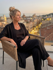Dorinda Hughes | Ensemble trois pièces en lin mélangé, rose poudré
