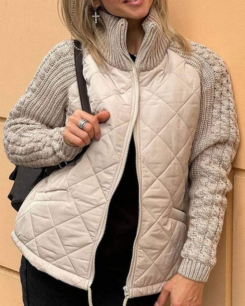 Cressida Allerton | Quilted Jacket With Knitted Sleeves