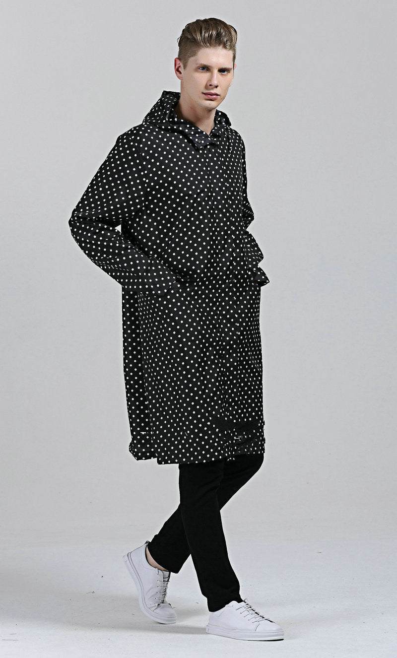 Victoria Wood | Drawstring Hem Hooded Raincoat in Navy