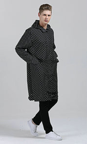 Victoria Wood | Drawstring Hem Hooded Raincoat in Navy