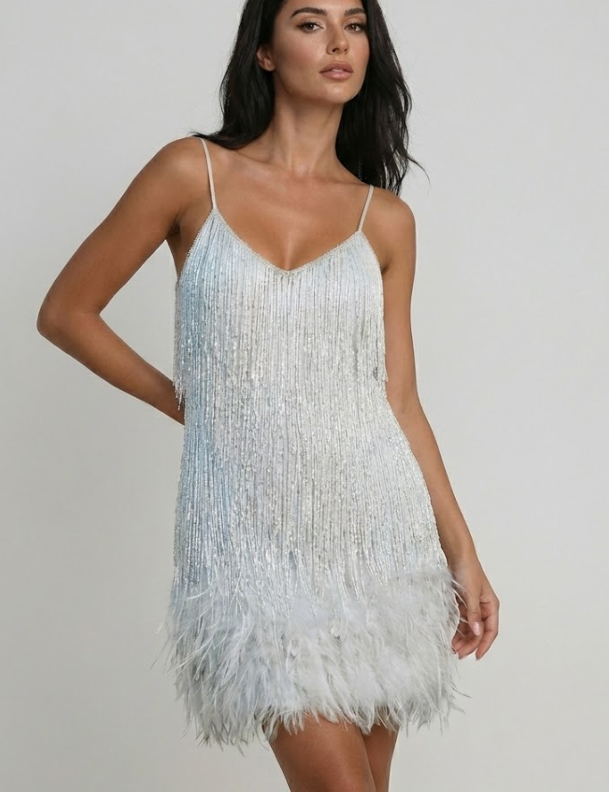 Seraphina Bellucci | Sequin Feather Mini Dress For Women