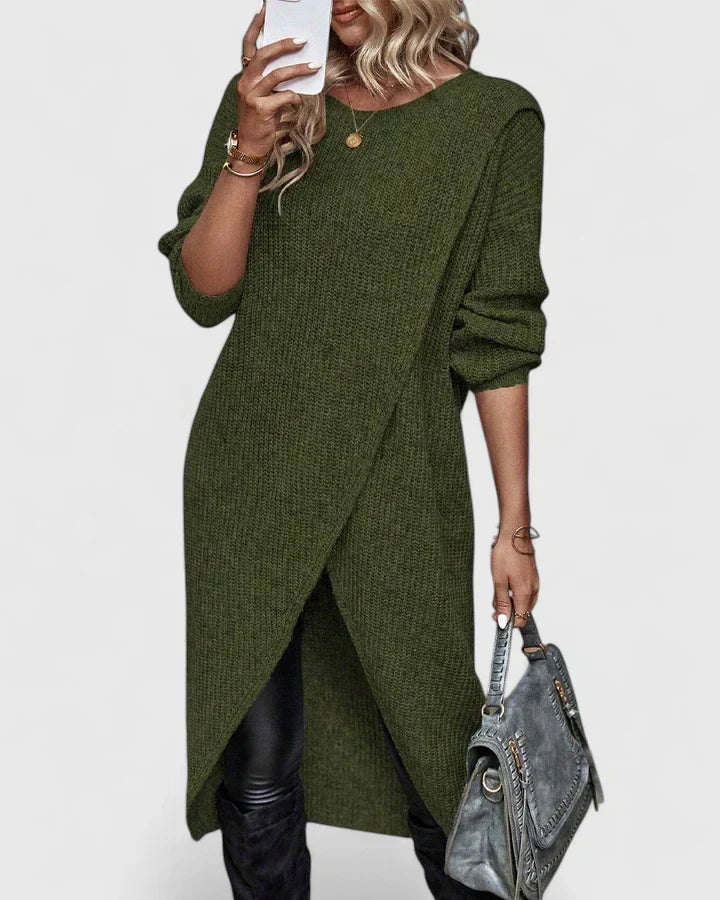 Marigold Thackeray | Ribbed Knit Wrap Jumper Dress