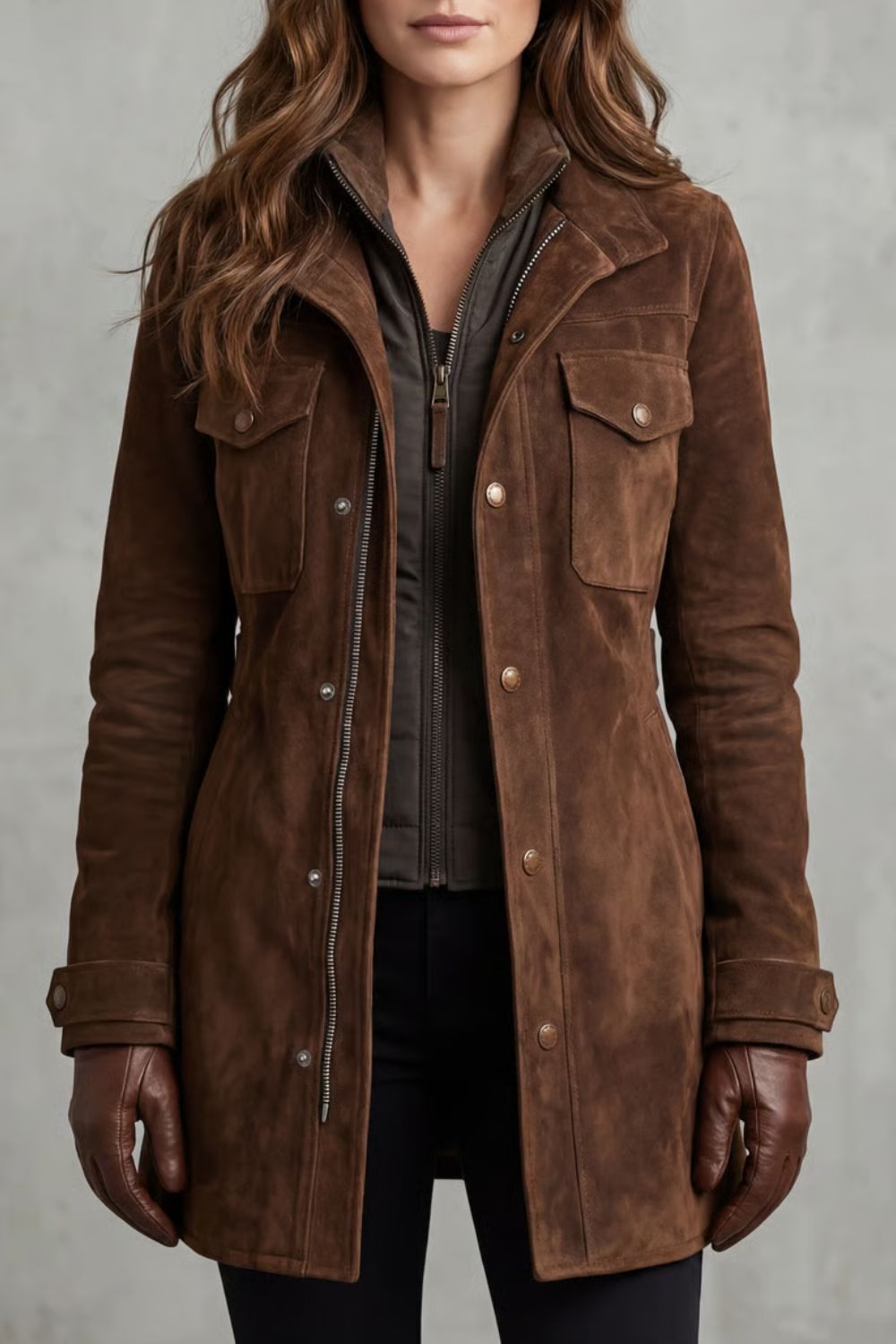Harriet Drummond | Bellavue Tailored Suede Longline Coat
