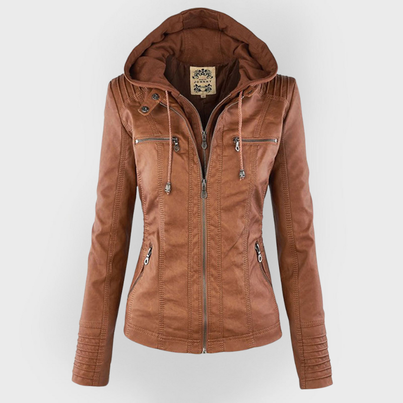 Marnie Ashcombe | Leather Jacket With Hood For Women