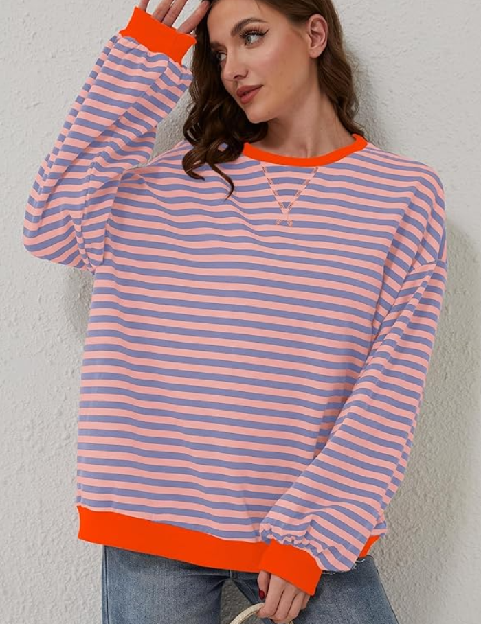Josephine Jones | Sweter w paski z okrągłym dekoltem