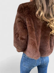 Harriet Cole | Faux Fur Jacket With Stand Collar