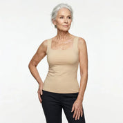 Victoria Wells | Built-In Bra Tank Top in Warm Mocha