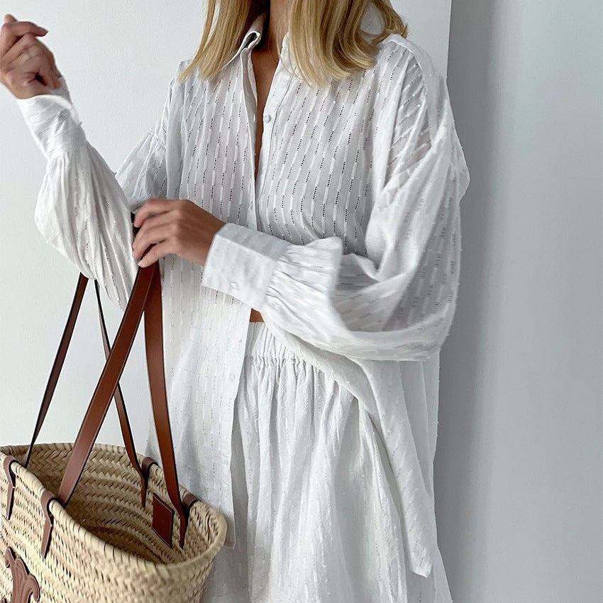 Quinn Whitmore | Embroidered Shirt & Shorts Set