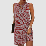 Daisy Hartwell | Elegant Breathable Sleeveless Dress with Tie Neckline