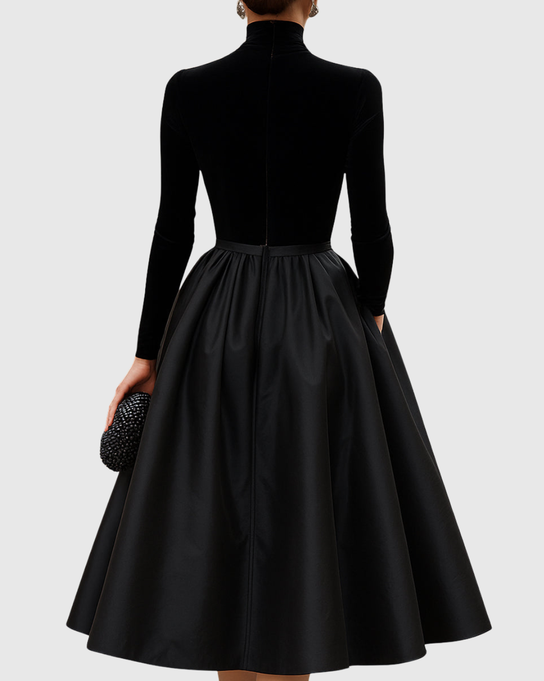Rosalind Fairweather | Velvet Cocktail Dress With Satin Skirt