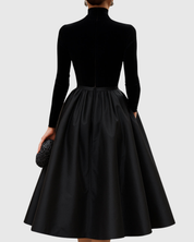 Rosalind Fairweather | Velvet Cocktail Dress With Satin Skirt