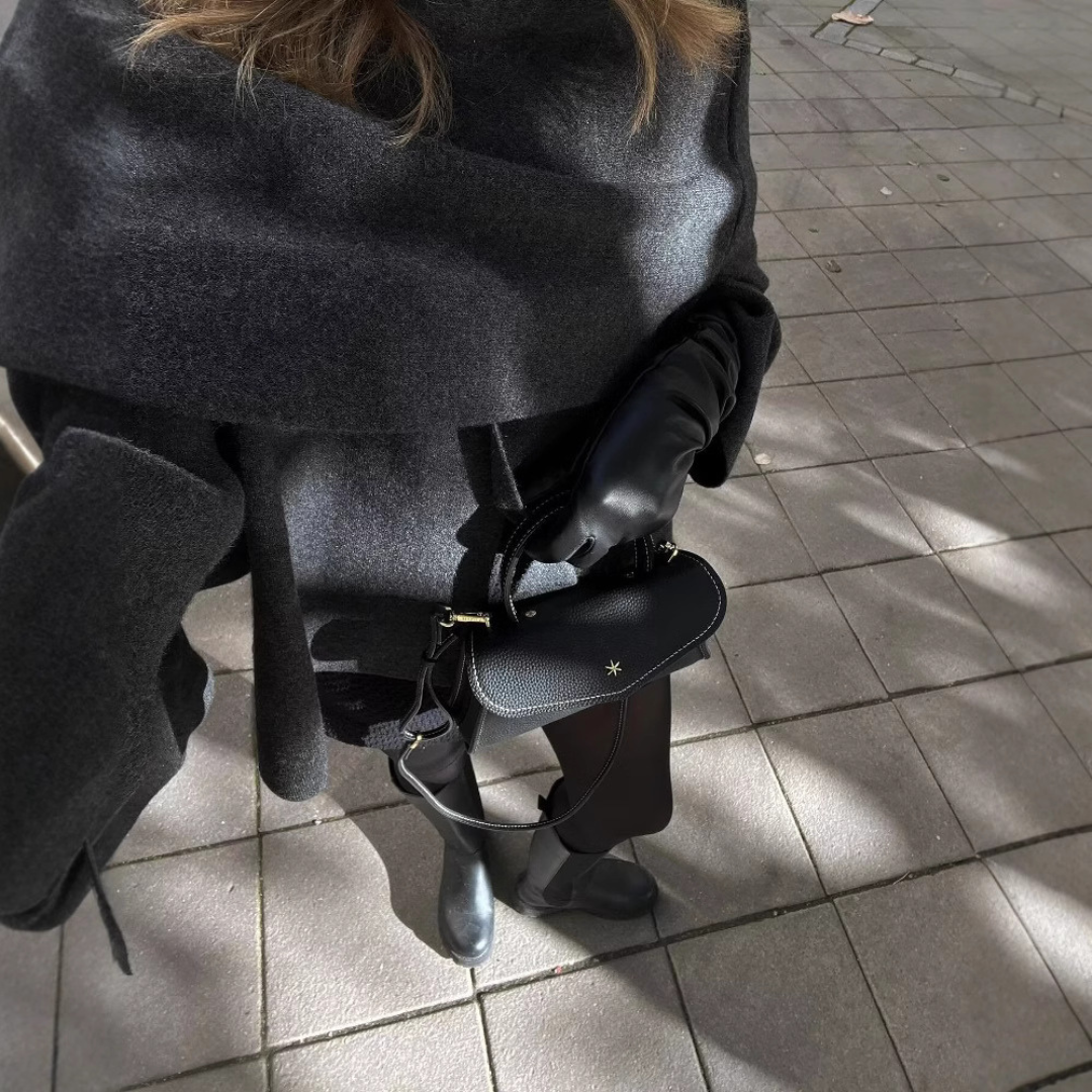 Bridget Larkspur | Textured Oversized Cape Coat