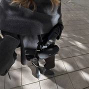 Bridget Larkspur | Textured Oversized Cape Coat