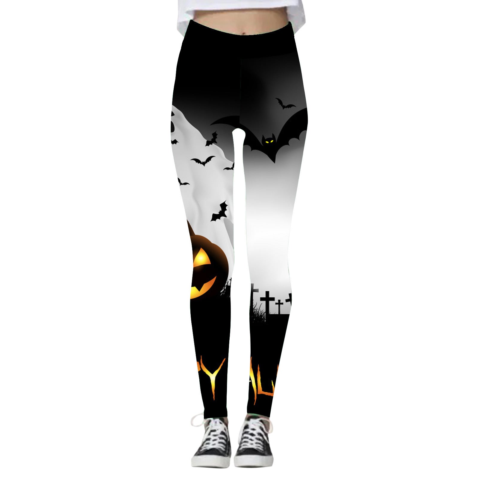 Skeleton Soiree | Leggings de Halloween tête de mort et citrouille pour femme