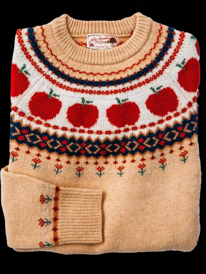 Sylvia Ashdown | Pull en maille jacquard Fair Isle pomme