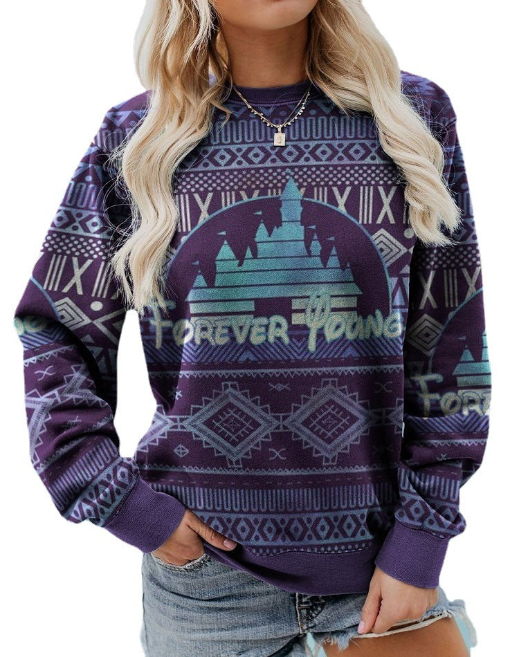 Freya Baker | Aztec Bull Skull Print Crew Neck Sweatshirt