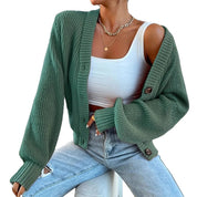 Poppy Edwards | Knitted Button-Front Cardigan