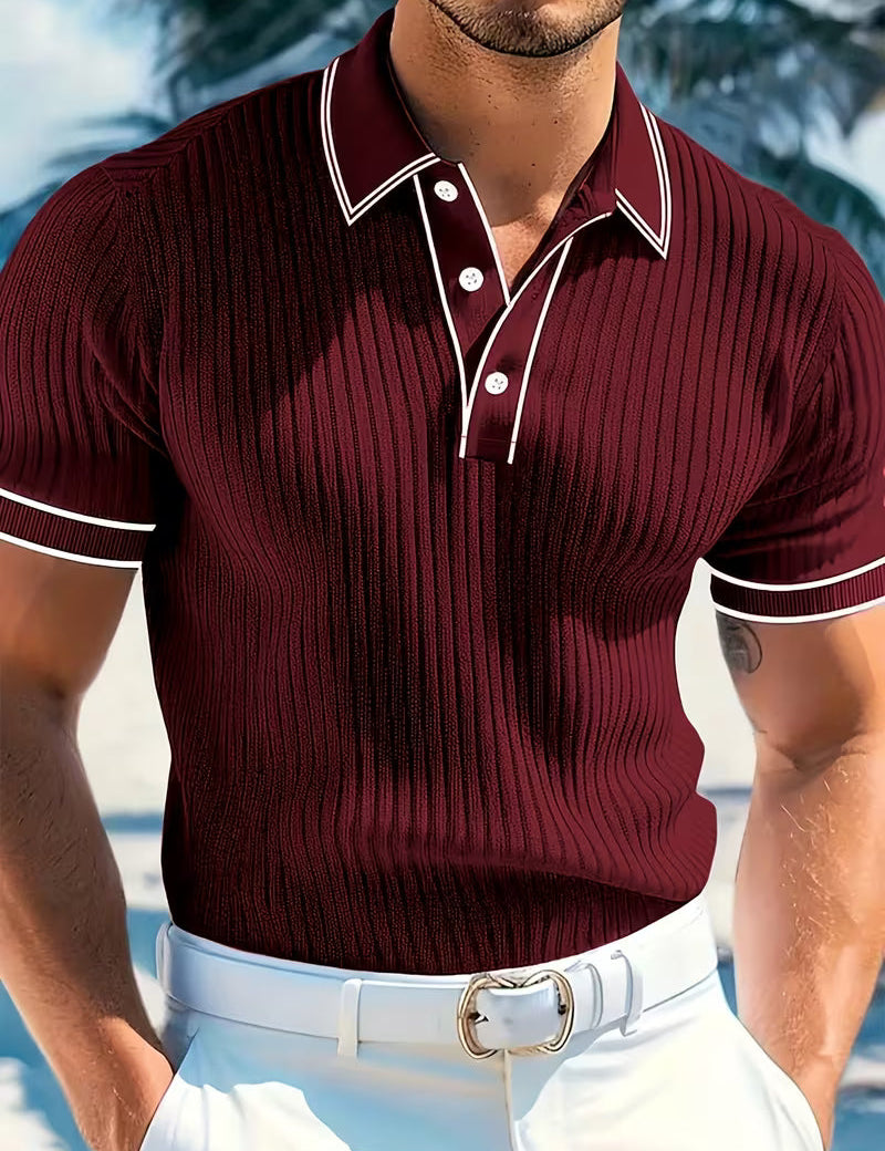 Sebastian Morris | Color-Blocked Short Sleeve Polo Shirt