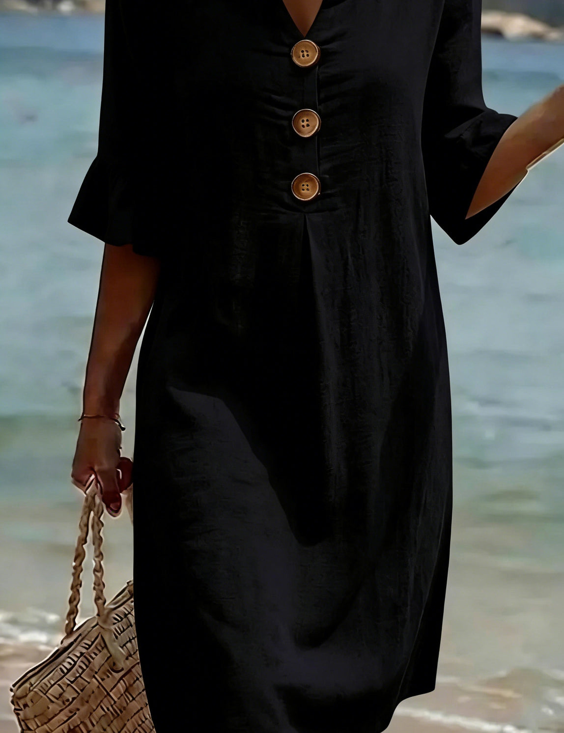 Margot Lefèvre | Cotton Midi Dress with Button Detail