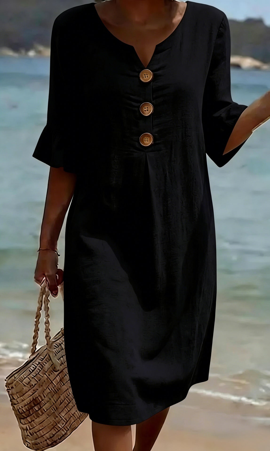 Margot Lefèvre | Cotton Midi Dress with Button Detail