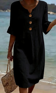 Margot Lefèvre | Cotton Midi Dress with Button Detail