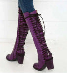 Poppy Walker | Bottes cuissardes à lacets et talon épais