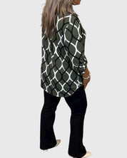 Eleanor Radley | Geometric Print Blouse With V-Neck