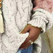 Martha Sheldon | Colour-Block Cable Knit Hoodie