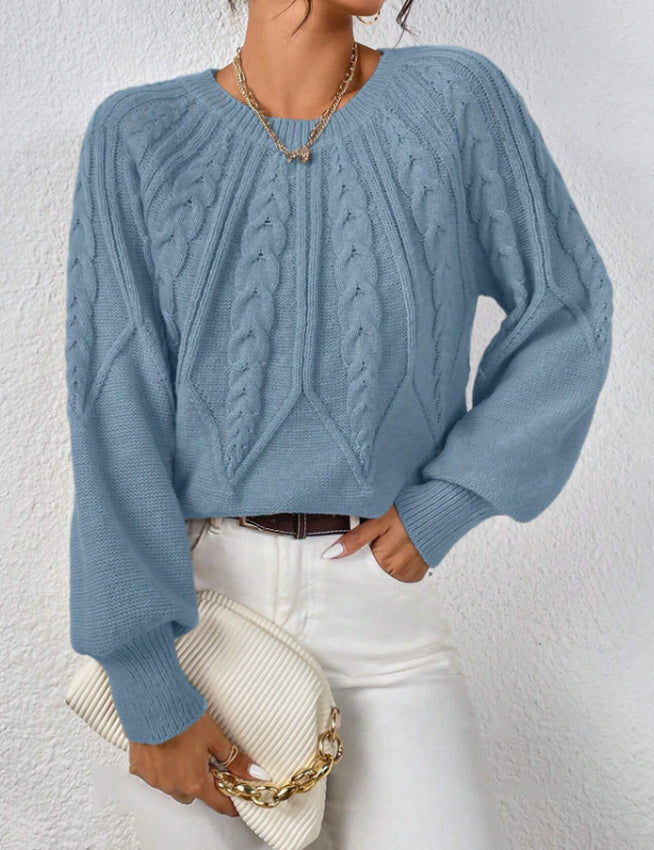 Georgina Hill | Cable Knit Crew Neck Sweater