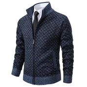 Callum Bramwell | Diamond-Pattern Knit Cardigan With Zip Front