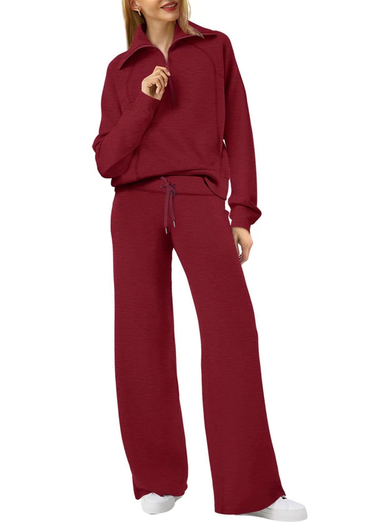Emma Jones | Half-Zip Ribbed Loungewear Set