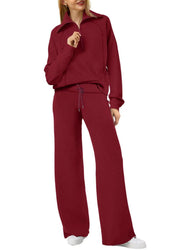 Emma Jones | Half-Zip Ribbed Loungewear Set