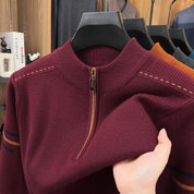Michael Boswell | Pull à col roulé en maille épaisse et demi-zip