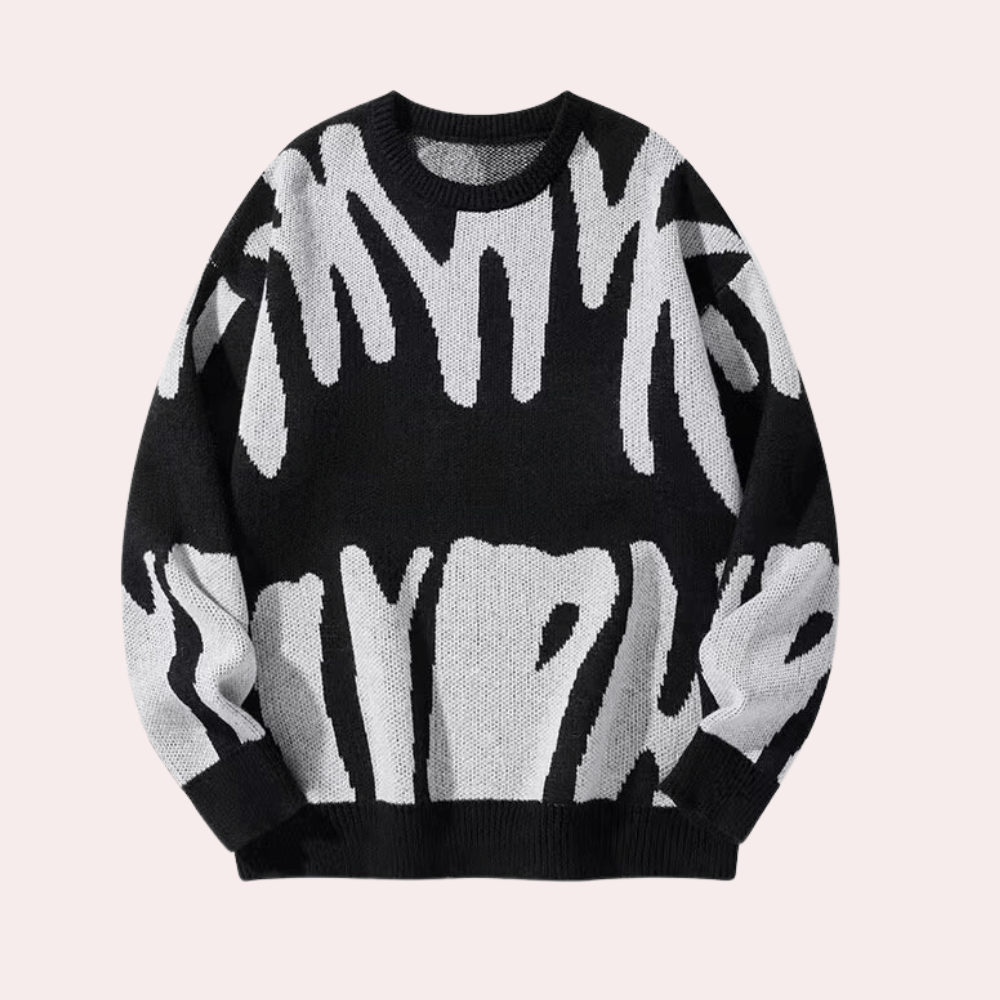 Duncan Davies | Oversized Graffiti Print Sweater For Men