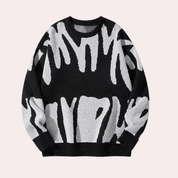Duncan Davies | Oversized Graffiti Print Sweater For Men