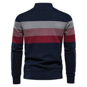 Nathan Broadbent | Pull rayé en maille à col zippé